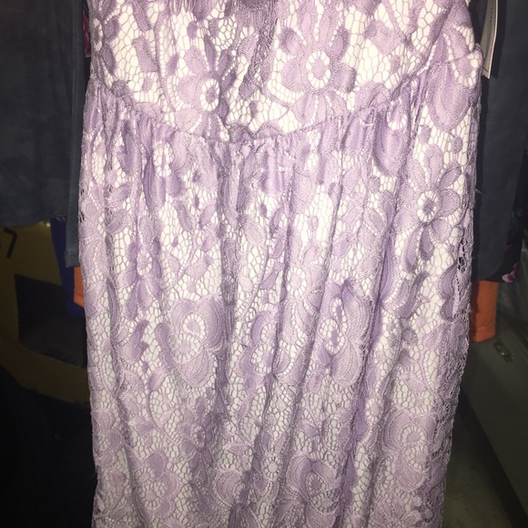 Adam Levine Off The Shoulder Purple Lace Dresses - Picture 2 of 4